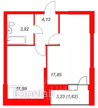 1-к кв. Санкт-Петербург ул. Гудиловская, 9 (39.51 м) - Фото 2