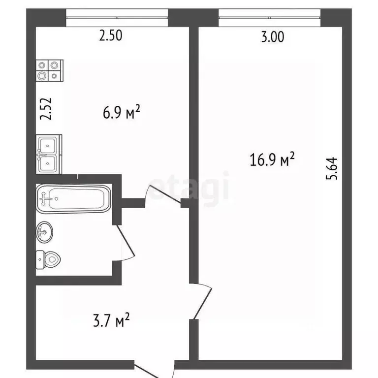 1-к кв. Вологодская область, Шексна рп, Шексна Северная мкр ул. Труда, ... - Фото 2