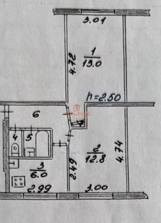 Квартира, 2 комнаты, 41.9 м - Фото 1