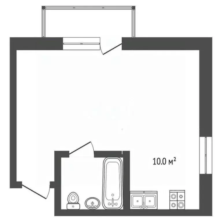 1-к кв. Севастополь, Севастополь, Инкерман г. ул. Менжинского, 9 (37.5 ... - Фото 2