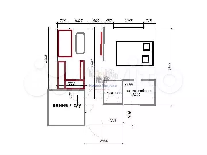 1-к. квартира, 40 м, 3/5 эт. - Фото 0