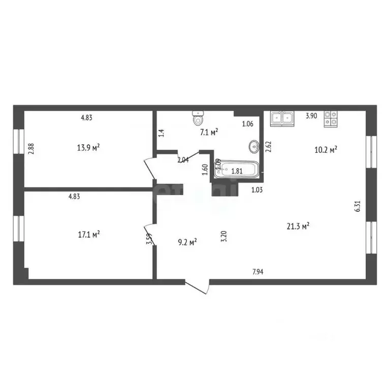 3-к кв. Кемеровская область, Кемерово Советский просп., 28 (78.8 м) - Фото 1