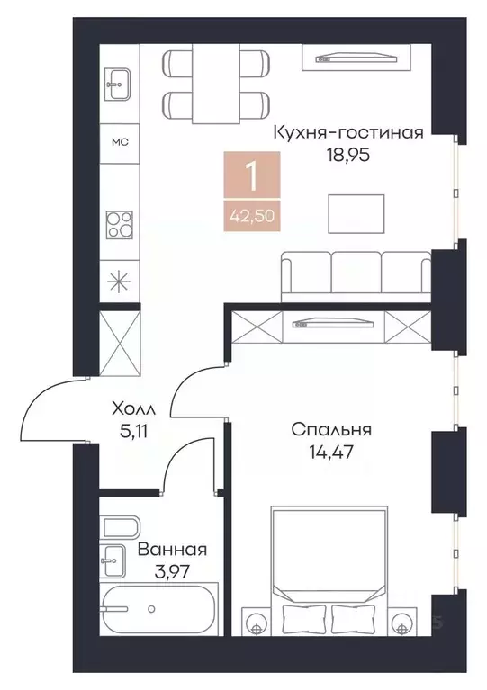 1-к кв. Рязанская область, Рязанский район, Полянское с/пос, с. Поляны ... - Фото 0