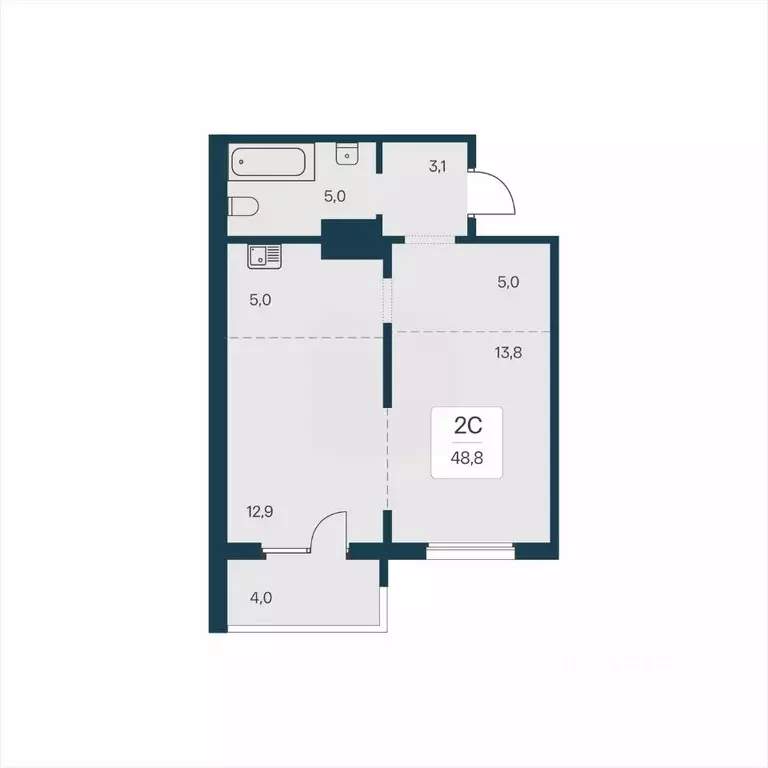 2-к кв. Новосибирская область, Новосибирск На Игарской кв-л,  (48.8 м) - Фото 0