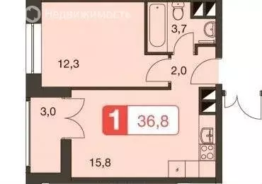 2-комнатная квартира: Москва, Автозаводская улица, 23с931к2 (37 м) - Фото 1