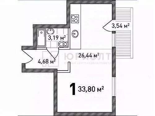Квартира, студия, 33.79 м - Фото 0