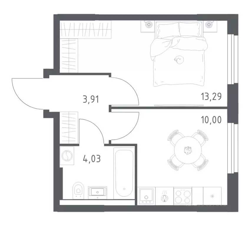 1-к кв. Башкортостан, Уфа ул. Минигали Губайдуллина, 8к9 (31.23 м) - Фото 1
