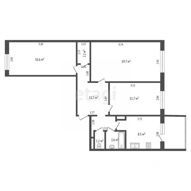 3-к кв. Саха (Якутия), Якутск ул. Лонгинова, 38/1 (75.2 м) - Фото 0