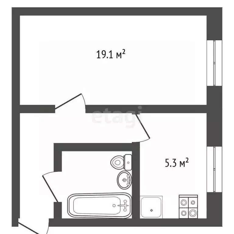 1-к кв. Ярославская область, Рыбинск Западный п/р, ул. Бориса ... - Фото 2