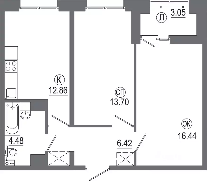 2-к кв. Иркутская область, Иркутск ИВАТУ городок, Авиатор жилой ... - Фото 1