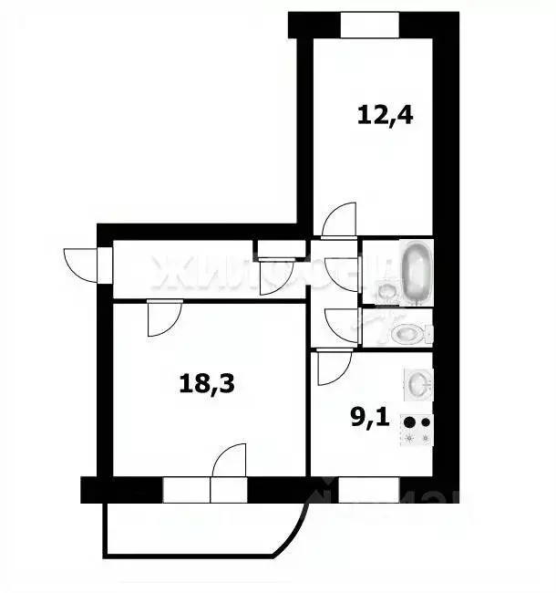 2-к кв. Новосибирская область, Новосибирск Беловежская ул., 8 (53.6 м) - Фото 0