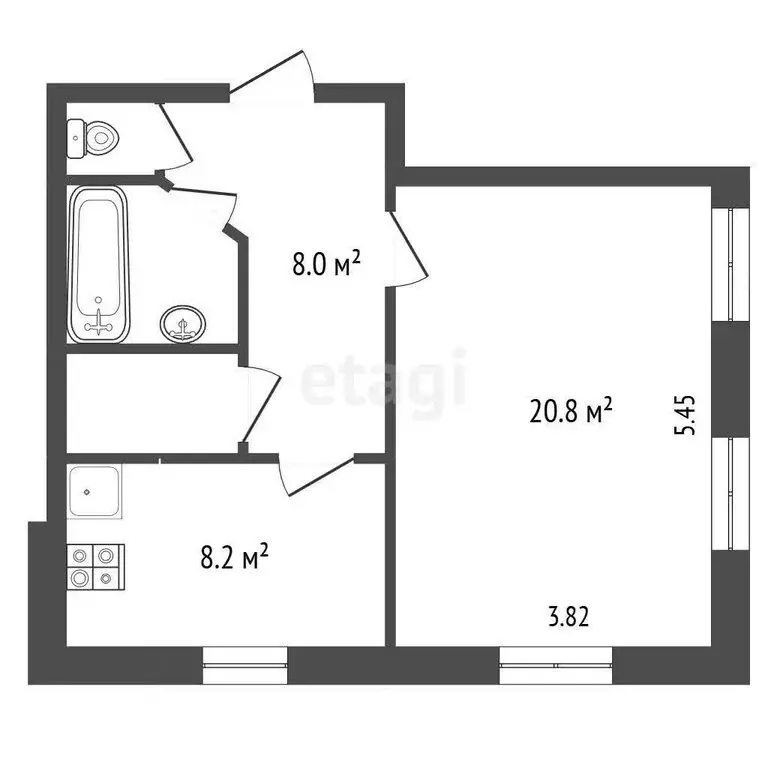 1-комнатная квартира: Ярославль, посёлок Великий, 5 (43.6 м) - Фото 1