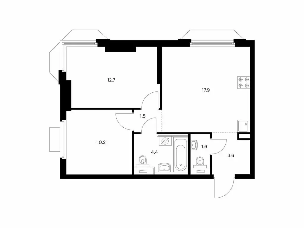 2-комнатная квартира: Москва, улица Николая Озерова, 8к1 (51.9 м) - Фото 0