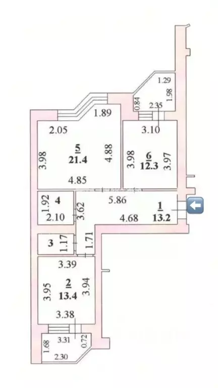 2-к кв. Липецкая область, Липецк ул. А.Г. Стаханова, 45 (66.8 м) - Фото 1