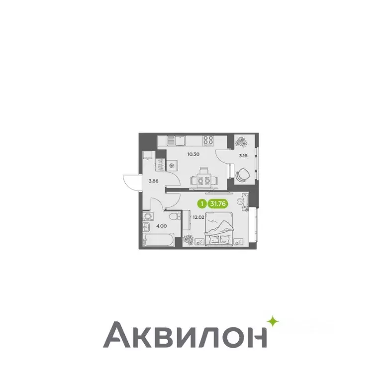 1-к кв. Архангельская область, Архангельск АКвартал жилой комплекс ... - Фото 0