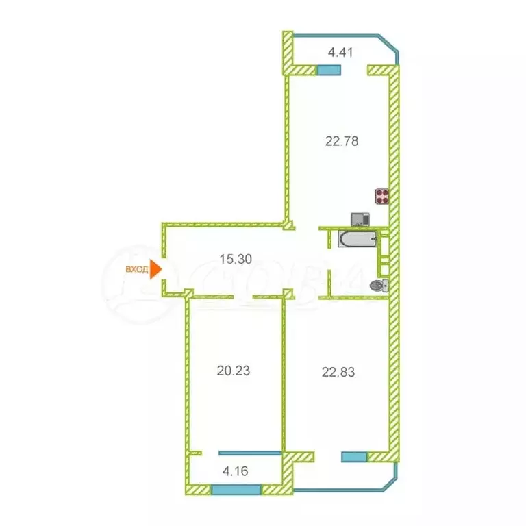 2-комнатная квартира: Махачкала, улица Мирзабекова, 183 (99 м) - Фото 2