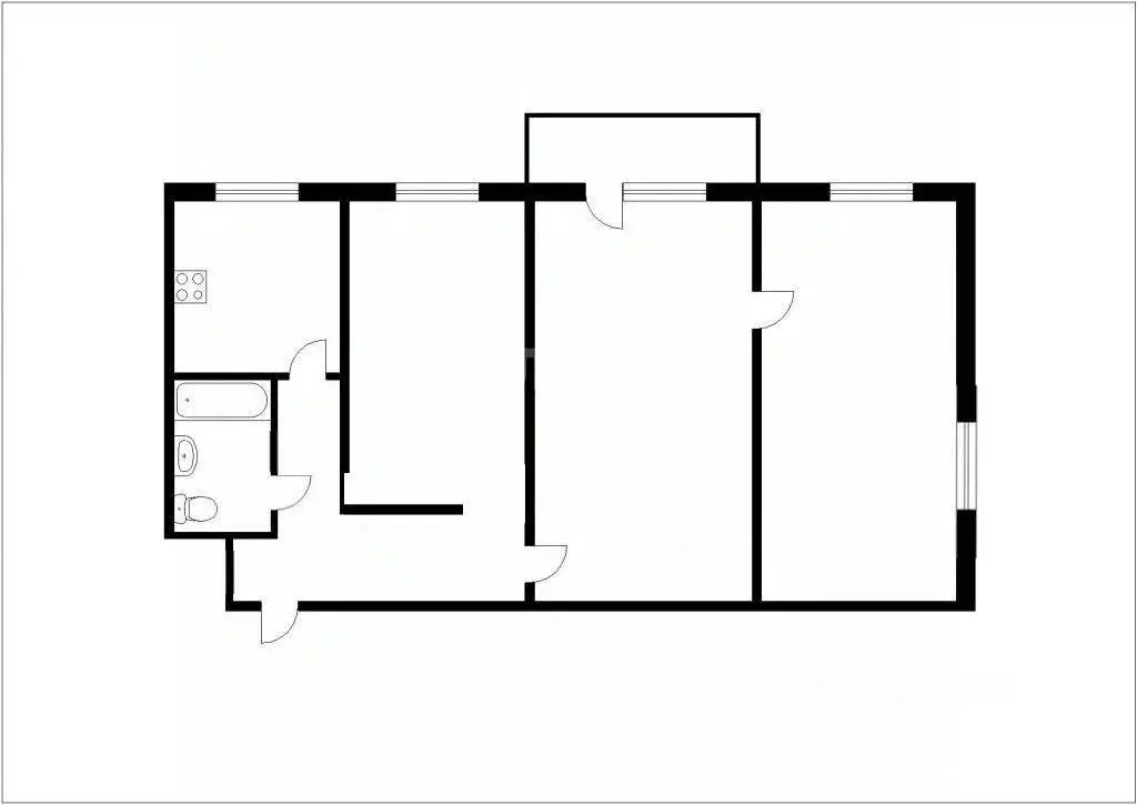 3-к кв. Кемеровская область, Междуреченск ул. Юдина, 12 (56.3 м) - Фото 1