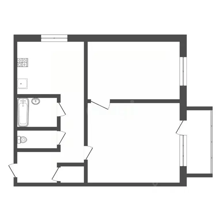 2-к кв. Тульская область, Тула Промышленный проезд, 10 (40.5 м) - Фото 2