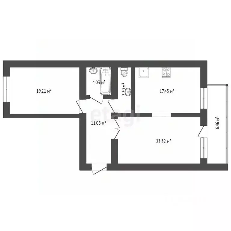 2-к кв. Тюменская область, Тюмень ул. Салтыкова-Щедрина, 58/2 (80.1 м) - Фото 1