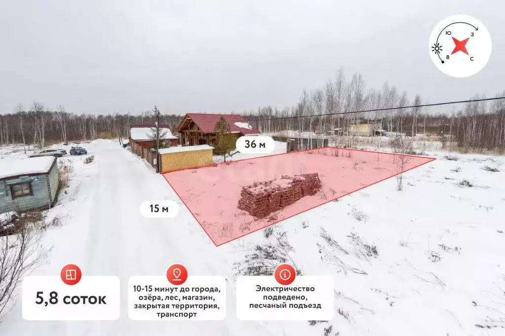 Участок в Тюменская область, Нижнетавдинский район, Сочинские СНТ 7-я ... - Фото 0