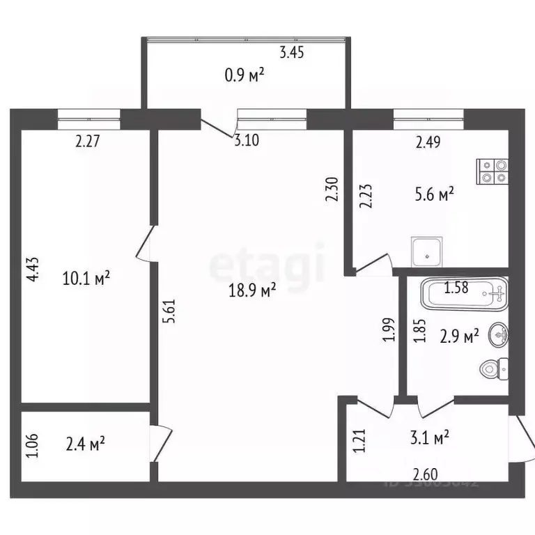 2-к кв. Забайкальский край, Чита ул. Горького, 62 (43.9 м) - Фото 1