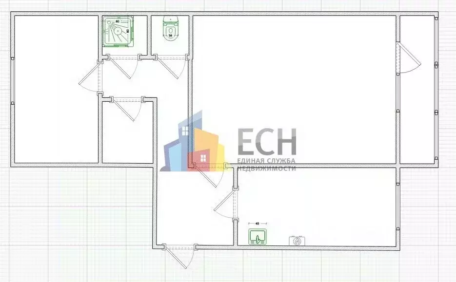 2-к кв. Тульская область, Новогуровский рп ул. Мира, 6 (52.6 м) - Фото 2