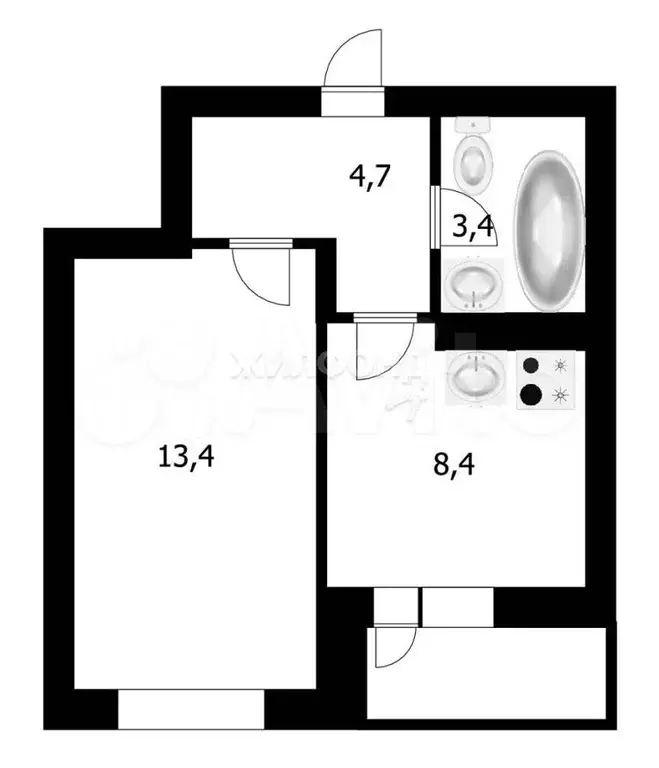 1-к. квартира, 31,5 м, 18/27 эт. - Фото 0