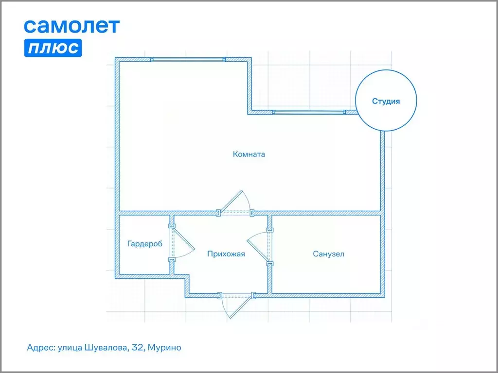 Студия Ленинградская область, Мурино Всеволожский район, ул. Шувалова, ... - Фото 2