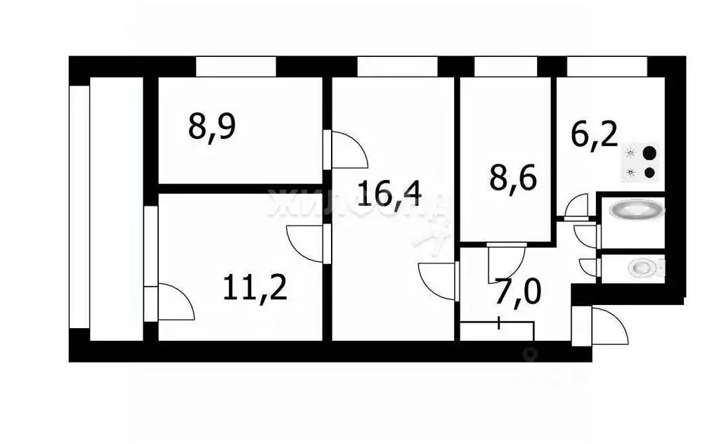 4-к кв. Новосибирская область, Новосибирск ул. Гоголя, 43Б (70.0 м) - Фото 0