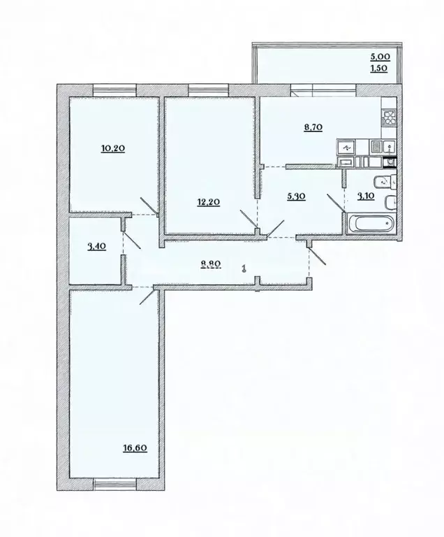 3-к кв. Челябинская область, Магнитогорск просп. Карла Маркса, 237/4 ... - Фото 2