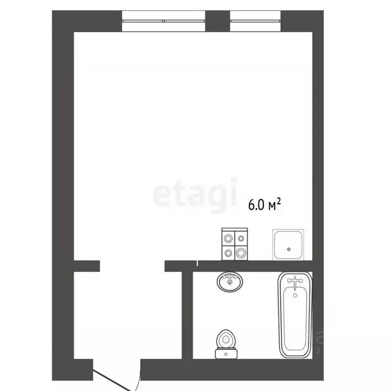 Студия Тюменская область, Тюмень Полевая ул., 117к4 (23.0 м) - Фото 2