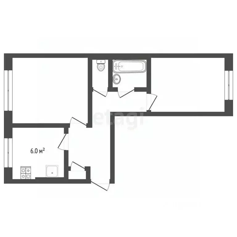 2-к кв. Ханты-Мансийский АО, Сургут ул. Грибоедова, 7 (44.6 м) - Фото 2