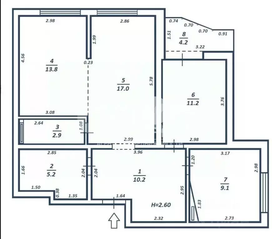 3-к кв. Краснодарский край, Анапа ул. Ленина, 185Ак5 (73.6 м) - Фото 2