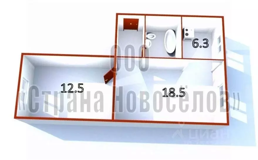 2-к кв. Мордовия, Саранск Республиканская ул., 104 (43.0 м) - Фото 2