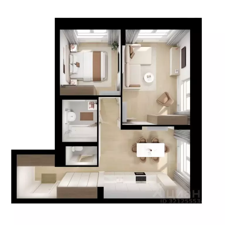 2-к кв. Ярославская область, Ярославль Волга Парк жилой комплекс (56.6 ... - Фото 2