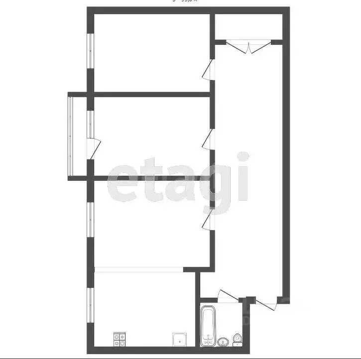 3-к кв. Тульская область, Тула ул. Седова, 35 (48.4 м) - Фото 1