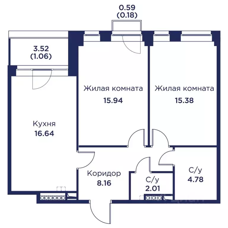 2-к кв. Санкт-Петербург, Санкт-Петербург, Кронштадт дор. Цитадельская ... - Фото 1