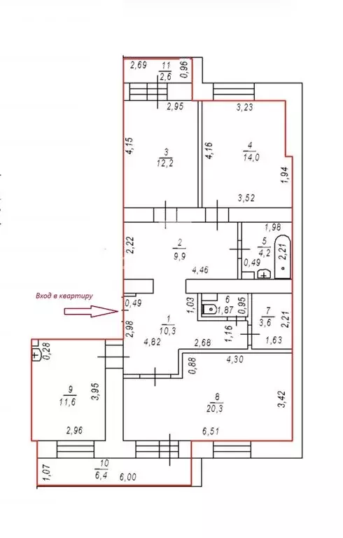 3-комнатная квартира: Екатеринбург, улица Крауля, 93 (87.7 м) - Фото 1