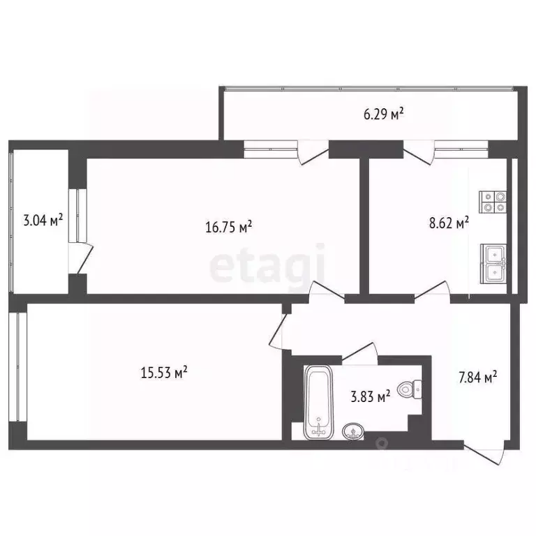 2-к кв. Севастополь Гагаринский муниципальный округ, ул. Военных ... - Фото 2