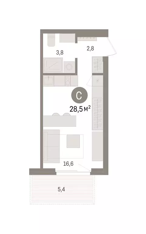 Квартира-студия: Новосибирский район, рабочий посёлок Краснообск, 3-й ... - Фото 2