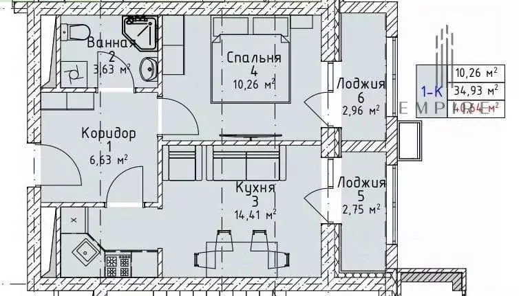 1-к кв. Чеченская республика, Грозный пос. Алды,  (40.64 м) - Фото 0