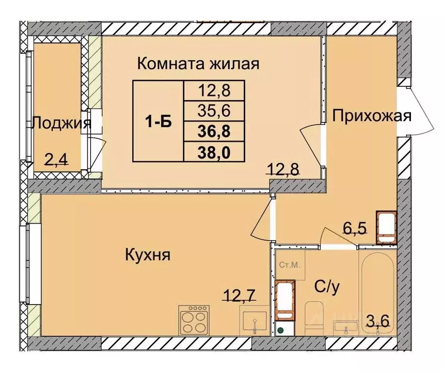 1-к кв. Нижегородская область, Нижний Новгород 1-я Оранжерейная ул. ... - Фото 0