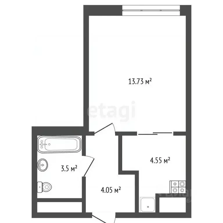 Студия Московская область, Красногорск ул. Тенистых Аллей, 1к1 (25.0 ... - Фото 1