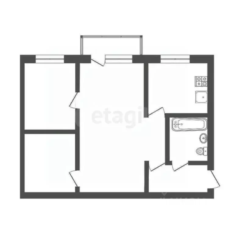 2-к кв. Тульская область, Узловая 50 лет Октября кв-л, 1 (45.0 м) - Фото 2