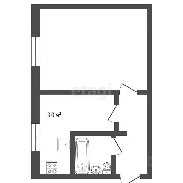 1-к кв. Ханты-Мансийский АО, Ханты-Мансийск ул. Мира, 105 (31.0 м) - Фото 1