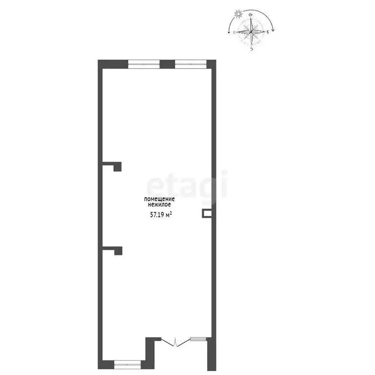 Помещение свободного назначения (57.19 м) - Фото 1