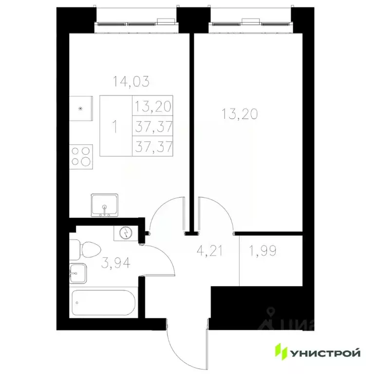 1-к кв. Татарстан, Казань Адмиралтейская Слобода мкр, Статум жилой ... - Фото 1