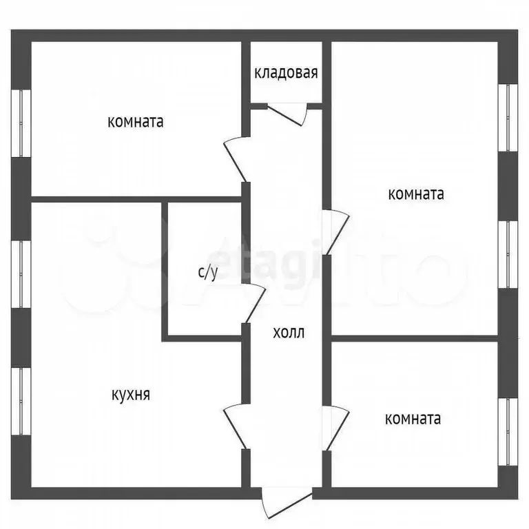 3-к. квартира, 63,2 м, 5/5 эт. - Фото 1