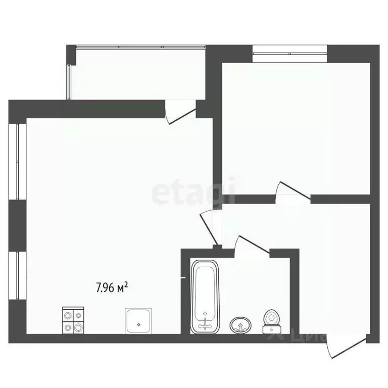 2-к кв. Тюменская область, Тюмень ул. Игоря Комиссарова, 22 (51.8 м) - Фото 2