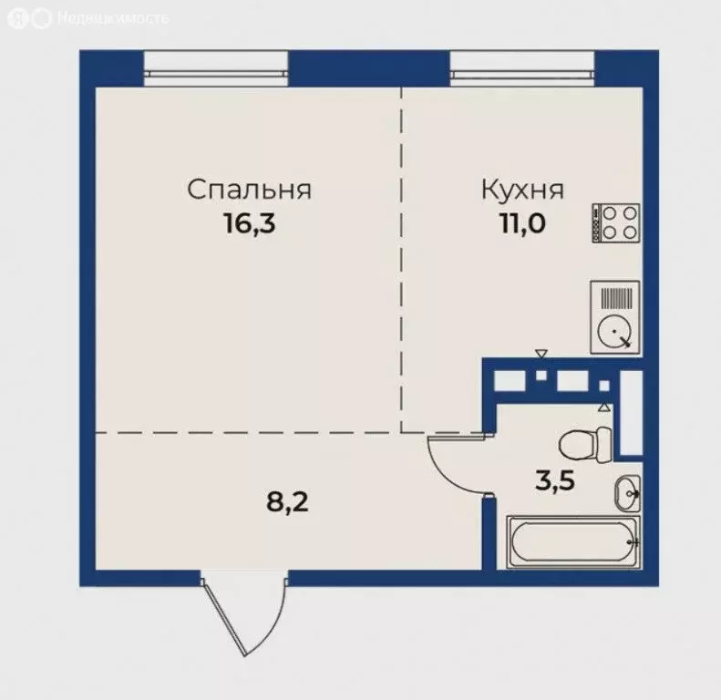 2-комнатная квартира: Улан-Удэ, Ключевская улица, 90Д (39 м) - Фото 0